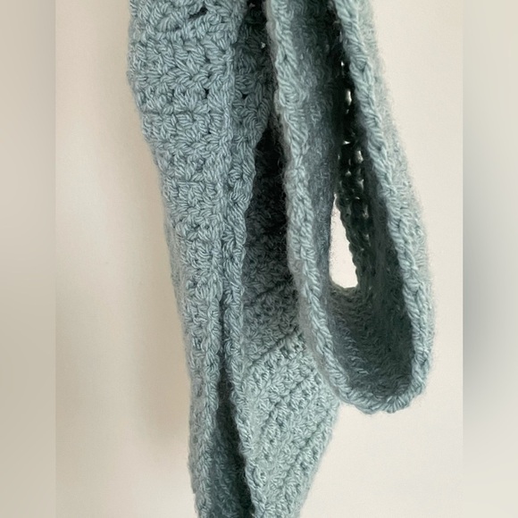 Handmade Crochet Infinity Light Teal Scarf - Picture 10 of 15